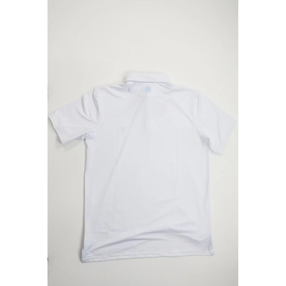 Birddogs Performance Polo Shirt Medium White Spandex Golf Athletic Activewear - Picture 2 of 5